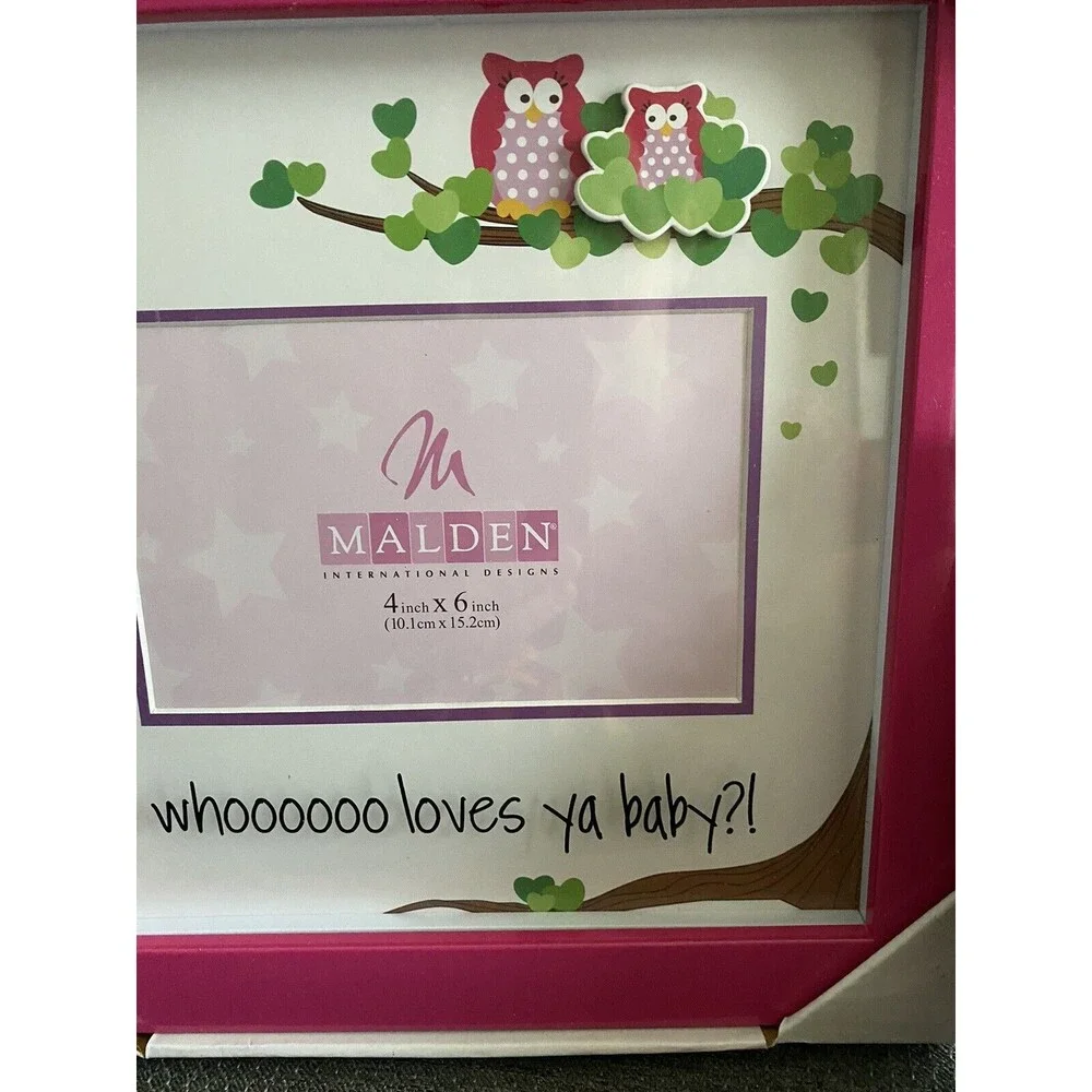 NIB - Malden Frame Pink with Owls “whooooo loves ya baby?” Baby Shower Gift